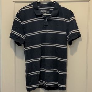 Aeropostale Distressed Striped Short Sleeve Polo